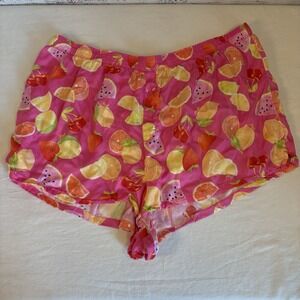 Victoria's Secret PINK Silky Sleep Pajama Shorts Carmine Rose Fruit Summer